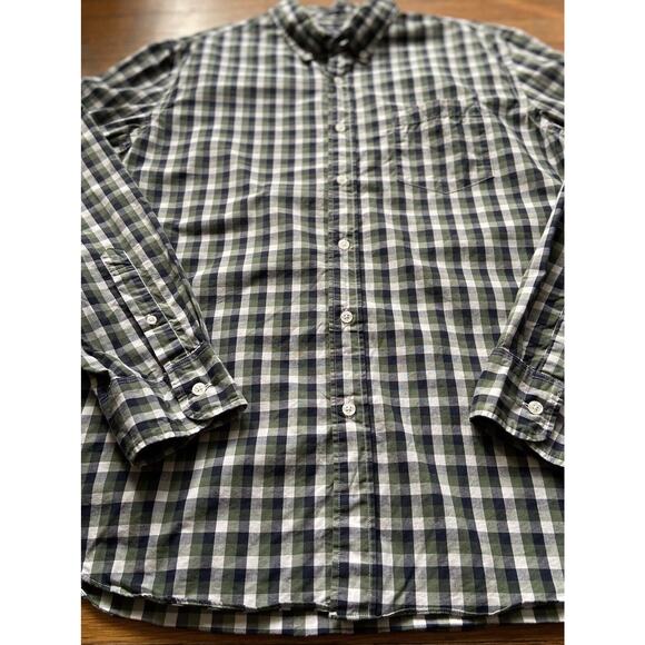 JCREW Slim Flex Washed Green Plaid Shirt Mens sz XL - Picture 5 of 6